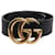 Gucci Cintura con logo Marmont nera e oro Nero