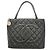 Borsa Tote Chanel in vitello martellato nero
