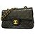 Borsa a tracolla Chanel Matelassé in pelle d'agnello nera Nero