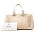 Borsa Satchel Prada Beige Large Canvas Canapa Bijoux - vista 7