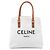Céline Celine Cabas Tote Horizontal Small de lona marrón con estampado de logo Castaño Beige