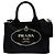 Borsa Tote Prada Small Canvas Canapa Logo Nera Nero