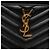 Pouch con zip Saint Laurent Black Large Grain De Poudre Matelasse Cassandre Nero - vista 6