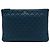 Clutch Chanel Blue Large Quilted Lambskin O Case Blu scuro