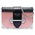 Borsa a tracolla Prada Cahier in vitello metallizzato con rifiniture in Saffiano rosa