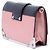 Borsa a tracolla Prada Cahier in vitello metallizzato con rifiniture in Saffiano rosa - vista 2