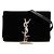 Portafoglio a catena Kate Saint Laurent in velluto nero con monogramma in cristalli e nappina