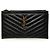 Saint Laurent Black Chevron Grain De Poudre Monogram Bill Pouch Negro
