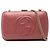 Clutch Soho con catena in pelle di vitello rosa Gucci D'oro