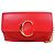 Chloé Mini Borsa a Tracolla C Chain in Vitello e Camoscio Rossa Rosso