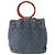 Chanel Blue CC Quilted Denim Bucket Bag mit Resinhandschlaufe Blau - Ansicht 3