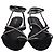 Sandali Saint Laurent Gia con cristalli in pelle nera Nero