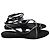 Sandali Saint Laurent Gia con cristalli in pelle nera Nero - vista 3