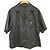 Prada Camicia a maniche corte in nylon con logo triangolare Nero