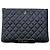 Chanel Clutch Classic Caviar Logo CC Black Series Nero
