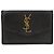 Saint Laurent Uptown Monogram Kartenetui Schwarz mit goldfarbener Hardware