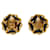 Chanel Orecchini rotondi CC Gold Nero  - vista 3