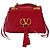 Valentino Borsa Logo con manico superiore rossa Rosso