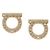 Salvatore Ferragamo Orecchini Gancini Stud Crystal Small Gold Arancione