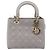 Borsa a Mano Christian Dior Lady Dior Vernice 2way Grigio Oro Auth BA14819SAM Marrone D'oro - vista 2