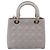 Borsa a Mano Christian Dior Lady Dior Vernice 2way Grigio Oro Auth BA14819SAM Marrone D'oro - vista 3
