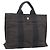 Hermès Borsa HERMES Her Line PM Canvas Grigio Argento Auth 198484A Marrone