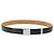 LOUIS VUITTON Cintura Carre Belt Leather "90/36" Black Silver LV Auth BA15036 Nero Argento