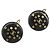 CHANEL Pierce Plastic Black Gold CC Auth 198813A Nero D'oro