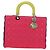 Borsa a mano Christian Dior Canage Lady Dior in pelle di agnello 2way Rosa Argento Auth 195537M - vista 2