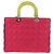 Borsa a mano Christian Dior Canage Lady Dior in pelle di agnello 2way Rosa Argento Auth 195537M - vista 3