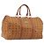 Borsa MCM Vicetos Boston Bag PVC Leather Brown Gold Tone Auth gh2312 Marrone