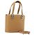 Borsa Salvatore Ferragamo Gancini in pelle 2way Beige Silver Auth 197027 Argento