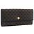 Céline Portafoglio lungo CELINE Macadam Canvas PVC Pelle Oro Nero Auth 198768V D'oro