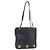 CHANEL Triple Coco Chain Schultertasche aus Leder Schwarz Gold CC Auth 198357