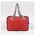 Borsa a mano con catena PRADA in pelle rossa argento Auth 198640V Rosso - vista 12