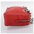 Borsa a mano con catena PRADA in pelle rossa argento Auth 198640V Rosso - vista 4
