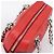 Borsa a mano con catena PRADA in pelle rossa argento Auth 198640V Rosso - vista 6