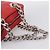 Borsa a mano con catena PRADA in pelle rossa argento Auth 198640V Rosso - vista 7