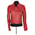 Sandro Lederjacke in Rot