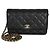 Chanel Portafoglio con catena CC in pelle caviar matelassé nera Nero
