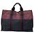 Hermès Vintage Hermes Canvas Tote Bag Burgundy Black
