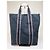 Hermès Vintage Hermes Cabas Tragetasack Dunkelblau Grau Gestreift aus Baumwolle Marineblau - Ansicht 2