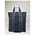 Hermès Vintage Hermes Cabas Tragetasack Dunkelblau Grau Gestreift aus Baumwolle Marineblau - Ansicht 7
