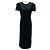 Autre Marque Vestido midi Kika Vargas Black Sygne de algodón elástico fruncido con cuello redondo