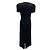 Autre Marque Vestido midi Kika Vargas Black Sygne de algodón elástico fruncido con cuello redondo - vista 3
