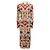 Etro Maxikleid im Hemdenstil mit langen Ärmeln und Knopfleiste, multicoloured Print Ivory / Red