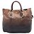 Borsa Tote convertibile Prada Ombre Vitello Daino marrone con zip laterale