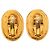 Orecchini a clip ovali Crown Chanel CC placcati in oro D'oro - vista 2