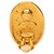 Orecchini a clip ovali Crown Chanel CC placcati in oro D'oro - vista 3