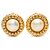 Orecchini a clip Chanel CC placcati oro con perle finte bianche Bianco